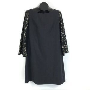 Jessica Howard Bell Sleeve Sheath Dress Women's Size 12 Black Lace Lined Career